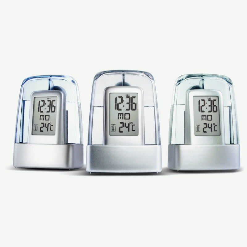 ST-1007R Water Powered Thermometer Clock - Click Image to Close
